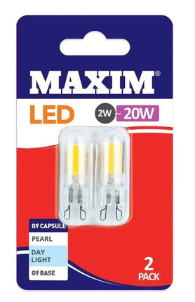 Maxim G9 Day Light 20w Capsule LED Bulb 2 pack