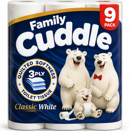 Panda Cuddle Toilet Rolls 9 Pack