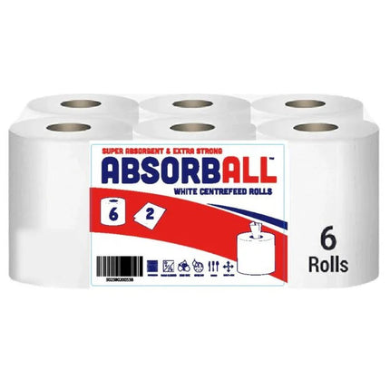 Absorball White Rolls X 6 Pack