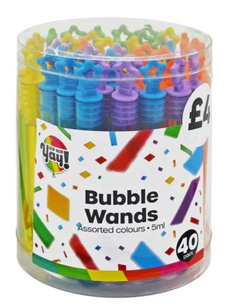 Mini Bubble Wands (5ml) 40 Pack Assorted Colours PM £4