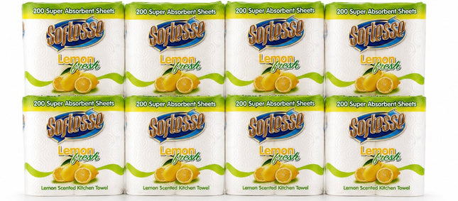 Softesse Lemon Kitchen Towel Twin Pack x 8
