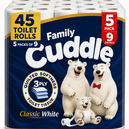 Panda Cuddle Toilet Rolls 9 Pack x 5 (45)