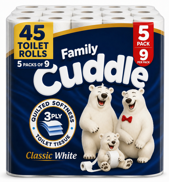Panda Cuddle Toilet Rolls 9 Pack x 5 (45)