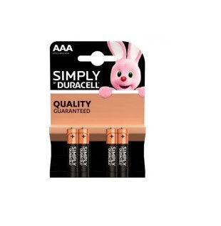 Duracell Simply AAA Batteries – Reliable Everyday Power at an Affordable Price (4‑Pack)