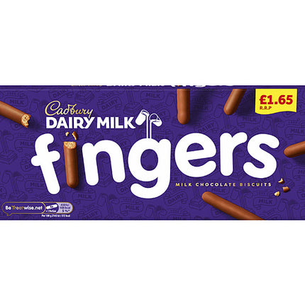 Cadbury Dairy Milk Fingers Milk Chocolate Covered Biscuits 114g PM £1.65