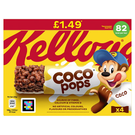 Kellogg's Coco Pops Breakfast Cereal Bars 4 Pack PM £1.49
