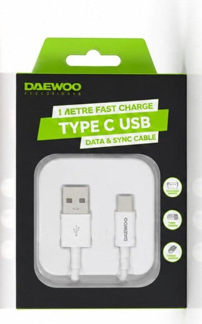 1 Metre USB-A to USB-C Fast Charge Cable (iPhone & Samsung)